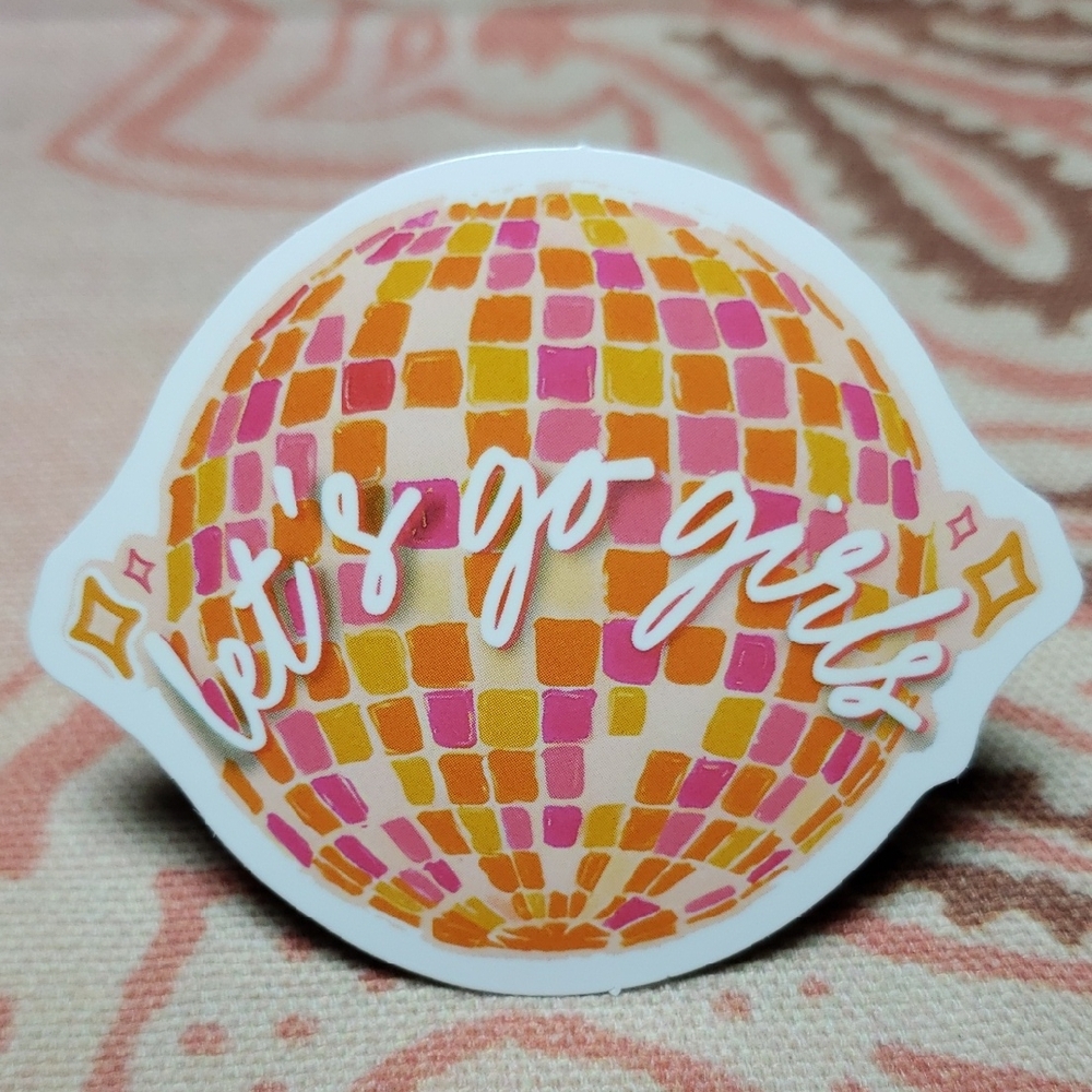 Let's Go Girls Sticker Colorful Disco Ball Sticker (J)